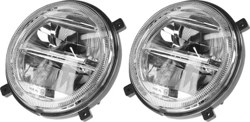 Pièces agricoles - Eclairage - Phares LED, 22/21 W, ronds, 9-36 V, Ø140 mm, feux de route/feux de croisement, connecteur H4, paire, Kramp