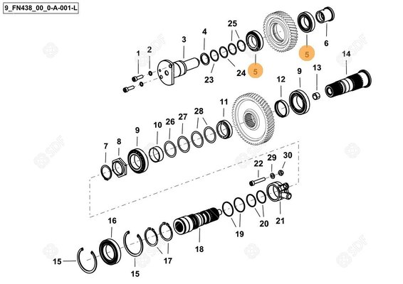 Pièces agricoles - Pieces moteur - TAPER BEARING 45x75x20 Deutz-Fahr origine