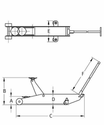 Pièces agricoles - Outils atelier - Cric roulant 2t