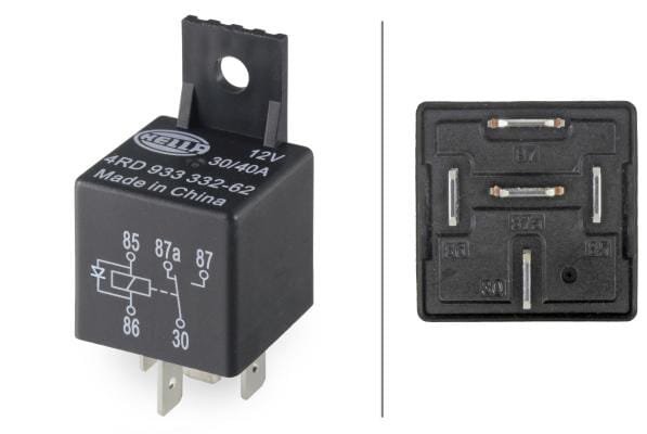 Pièces agricoles - Eclairage - Relais 12 V 30 A/40 A, 5 pôles, interrupteur, avec support