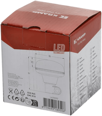 Pièces agricoles - Eclairage - Gyrophare LED, profil bas, 15W, 12-24V, ambre, pôle din, Ø 86mm x97mm