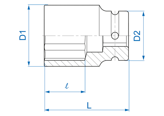 Outils - Outils divers - Douille choc 1" 2-3/16"