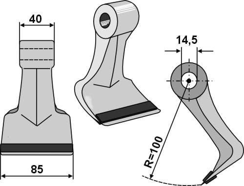 Pièces agricoles - Aménagements paysagers - Hammer flail PTA coated, suitable for Agrimaster