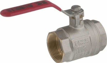 Pièces agricoles - Hydraulique - Vanne à bille BSP 2x femelle 1 1/4" + poignée SS