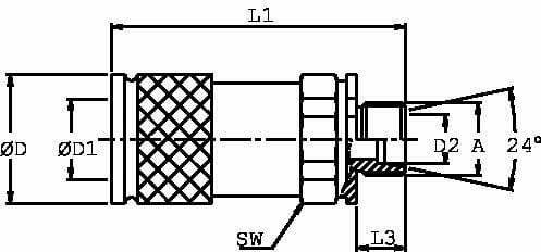 Pièces agricoles - Hydraulique - Coupleur face plane fem M22x150