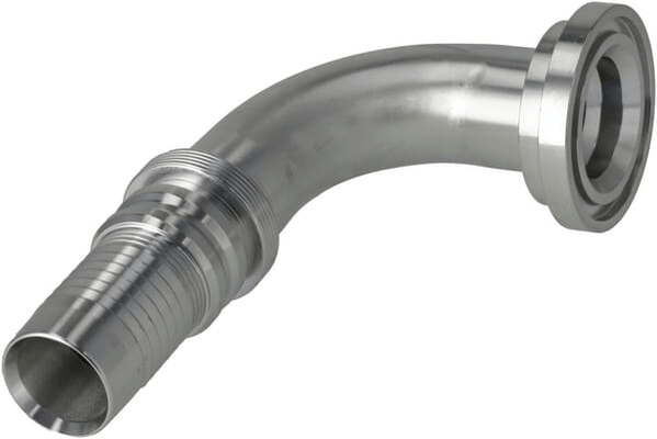 Pièces agricoles - Hydraulique - Raccord à sertir 4SH-DN32 avec flasque ø60,3 mm 90°