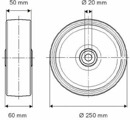 Pièces agricoles - Outils atelier - Roue 250 mm