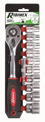 Outillage a main - Clés - KIT CLIQUET A DOUILLE 1/2" + 10 DOUILLES