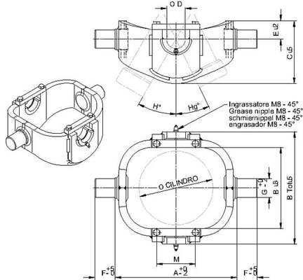 Pièces agricoles - Hydraulique - Suspension a la cardan pour verin