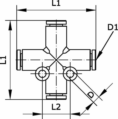 Pièces agricoles - Pièce pneumatique - Connecteur en X 12mm