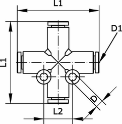 Pièces agricoles - Pièce pneumatique - Connecteur en X 12mm