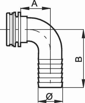 Pièces agricoles - Pièce Pulvérisateur - Raccord de flexible 90° 35 mm