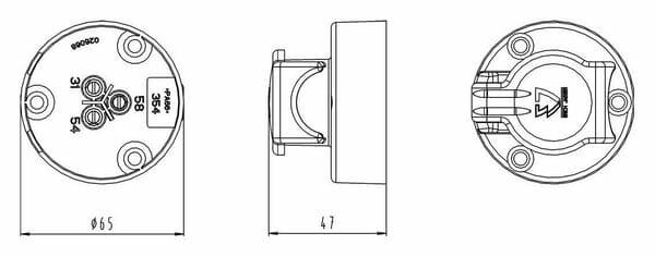 Pièces agricoles - Eclairage - Prise 3 pôles prise de contact