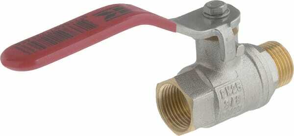 Pièces agricoles - Hydraulique - Vanne à bille BSP femelle/mâle 3/8" + poignée SS