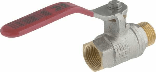 Pièces agricoles - Hydraulique - Vanne à bille BSP femelle/mâle 3/8" + poignée SS