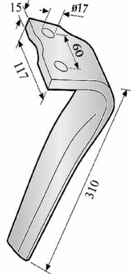 Pièces agricoles - Travail du sol - Dent herse D 310x15 p/Alpego