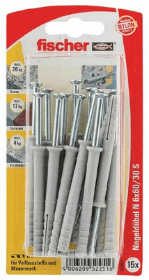 Pièces agricoles - Fasteners - Cheville à clouer avec vis Fischer