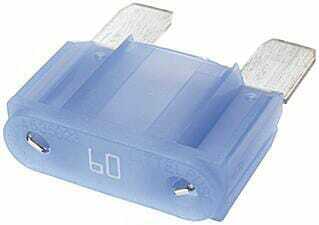 Pièces agricoles - Eclairage - Fusible lame maxi 60A longueur 34,1mm bleu pack 10x Hella