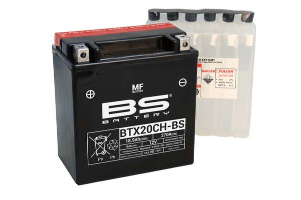 Pièces Quad & Motos - Electrique - Batterie BS BATTERY sans entretien avec pack acide - BTX20CH-BS