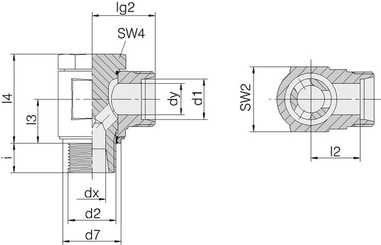 Pièces agricoles - Hydraulique - Raccord orientable 28L-1"BSP