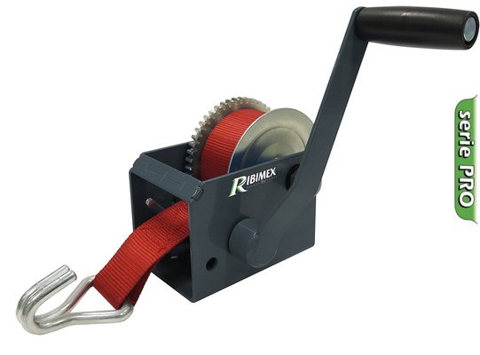 Materiels - Treuil - TREUIL A MANIVELLE 900KGS AVEC SANGLE 50MMX6M