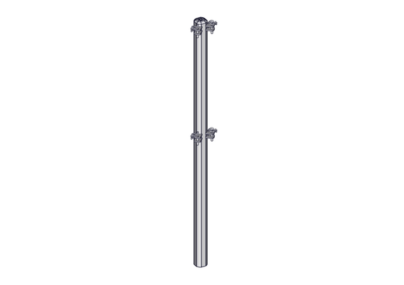 Materiels - Cage de contention - PACK DE 25 POTEAUX TREFLE 2DL EN ANGLE D.102MM L.2.13M