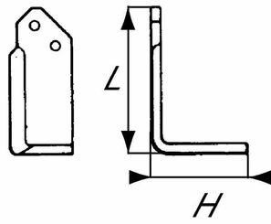 Pièces agricoles - Travail du sol - Lame de fraise gauche