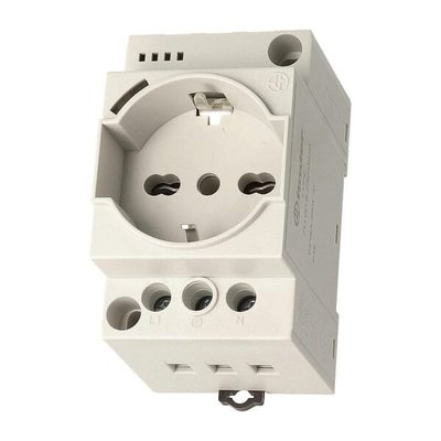 Pièces agricoles - Electricité - Prises modulaires pour armoires electriques, grise, avec LED