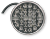 Feu arrière rond Ø 93 mm 3 fonctions 12-24 volts LED pré-cablé avec câble 0.50 m. (par 1)