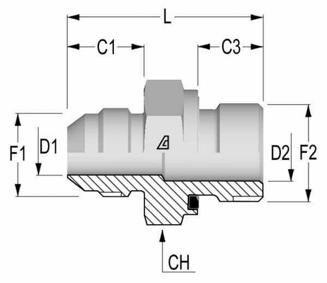 Pièces agricoles - Hydraulique - Réducteur JIC/BSP 7/8" x 3/4"