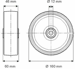 Pièces agricoles - Outils atelier - Roue 160 mm