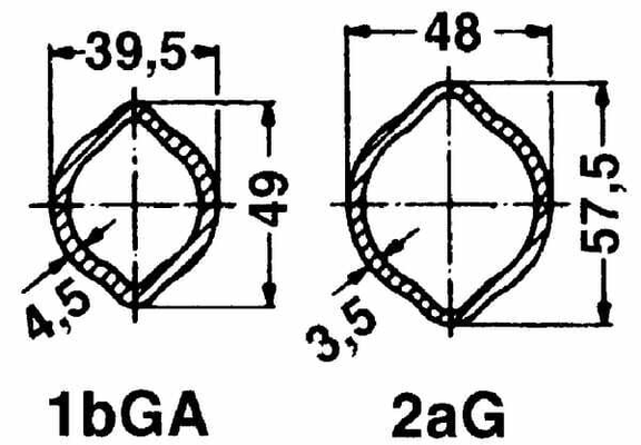 Pièces agricoles - Transmission - Tube profilé revêtu citron 2aG Ø ext. : 57,5x48x3,5 mm L : 3 m Walterscheid