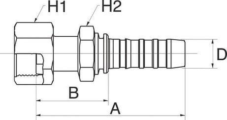 Pièces agricoles - Hydraulique - Racc. à sertir DN32-1"11/16SAE