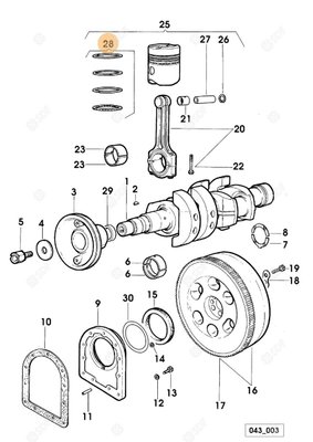Pièces agricoles - Pieces moteur - jeu de segments STANDARD Deutz-Fahr origine