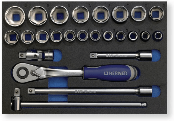 Outils - Outils divers - Mousse cliquet Must douilles 1/2" 25 pièces (par 1)