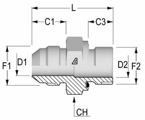 Pièces agricoles - Hydraulique - Réducteur JIC/ métr. 3/4"x M16