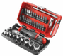 Jeu de douilles 1/4", métriques 6 pans