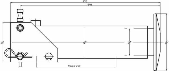 Pièces agricoles - Hydraulique - Pied béqu 65-250 fermeture rap