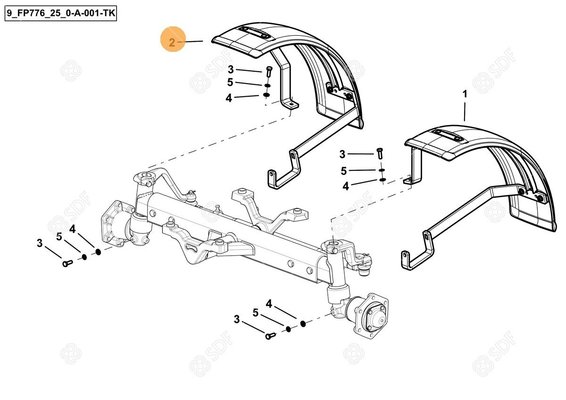 Pièces agricoles - Cabine et structure - 2WD RH FR. FENDER