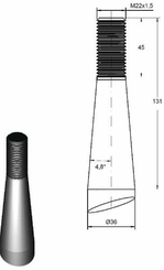 Pièces agricoles - Fenaison & élevage - Dent de silo M22 x 815