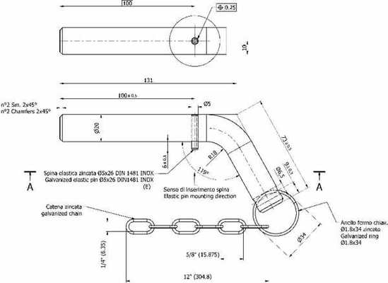 Pièces agricoles - Pièce divers - Boulon et chaîne