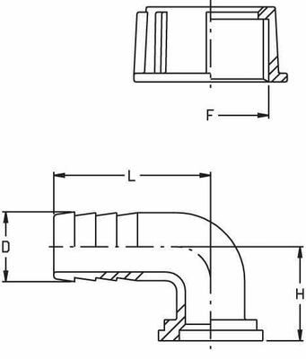 Pièces agricoles - Pièce Pulvérisateur - Embout 90° 19 mm pour écrou à oreilles 3/4"