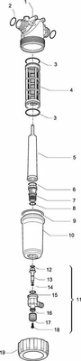 Pièces agricoles - Pièce Pulvérisateur - Filtre de pression T5 Me. 50