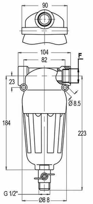 Pièces agricoles - Pièce Pulvérisateur - Filtre sous pression 3/4"F 150 l/min 50 mailles