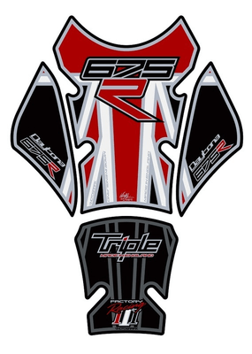 Pièces Quad & Motos - Equipement véhicule - Protection de réservoir MOTOGRAFIX 4pcs Union Jack rouge Triumph