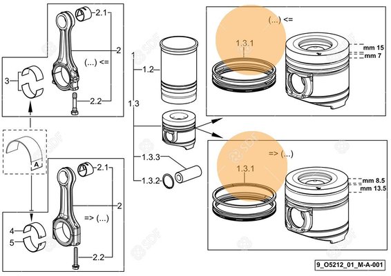 Pièces agricoles - Pieces moteur - SEGMENT Deutz-Fahr origine