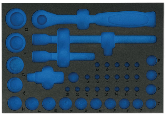 Outils - Outils divers - Module de rangement vide mousse douilles et accessoires I-SOCKET entrainement 1/2" 41 pièces (par 1)