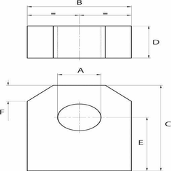 Pièces agricoles - Hydraulique - Bande fixation 70x50 - 100 - ø30