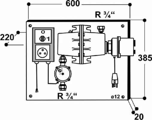 Pièces agricoles - Cloture,Jardin & Sylviculture - Réchauffeur mod.303, 230V, 3000W, pompe 100W