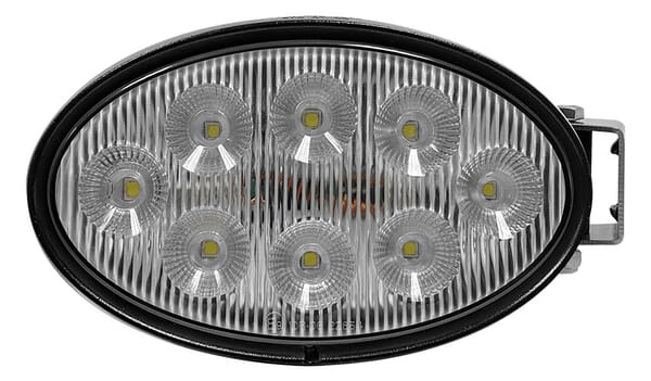 Pièces agricoles - Eclairage - Lampe de travail LED, 56 W, 5320 lm, ovale, blanc, 10/30 V, 160x100x74 mm, prise Deutsch, Wide flood, 8 LED Kramp